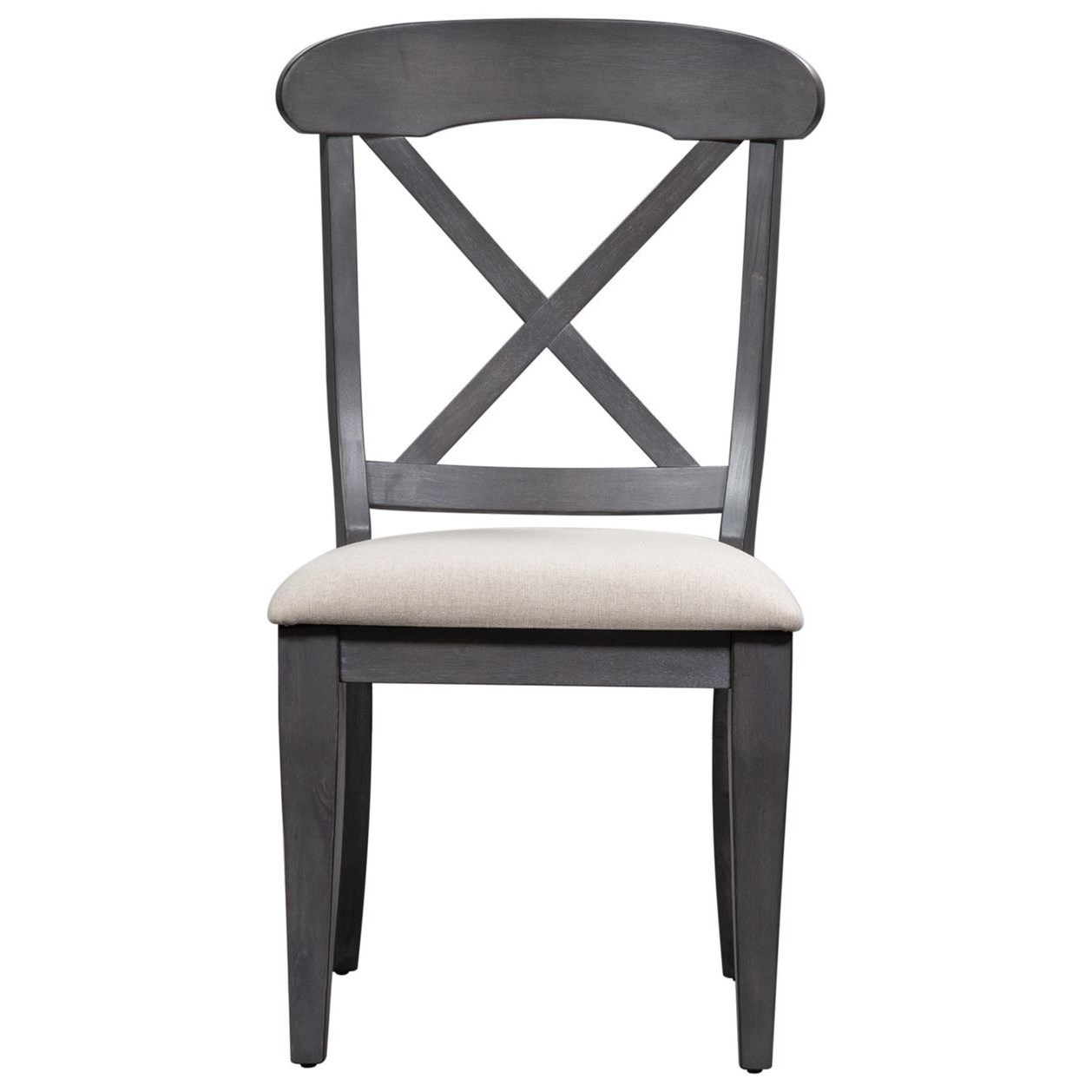 Upholstered cross back on sale side chair